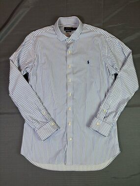 Polo Ralph Lauren Performance Dress Shirt XL Blue White Stripe Stretch Button Up